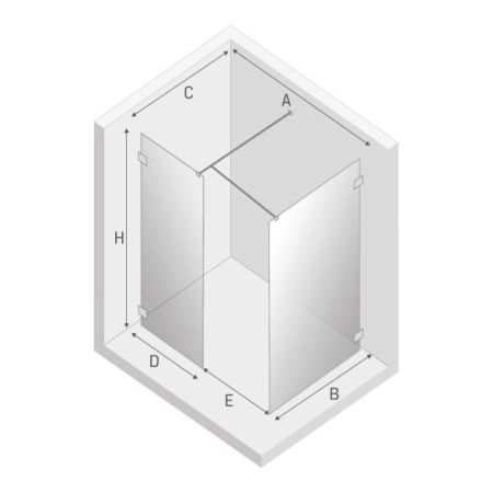 Душевое ограждение NEW TRENDY EVENTA walk-in 150x80x200 EXK-0232 (хром), артикул EXK-0232