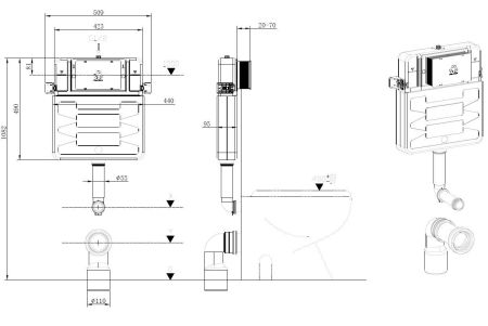 Бачок для приставного унитаза Allen Brau Pneumatic 9.11104.20