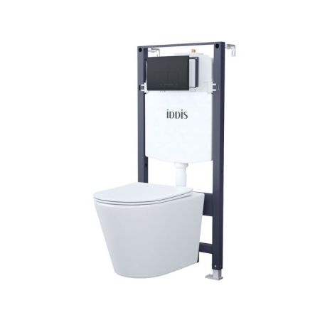 Комплект 3в1: подвесной унитаз, инсталляция и клавиша смыва IDDIS (BASC020i73), артикул BASC020i73