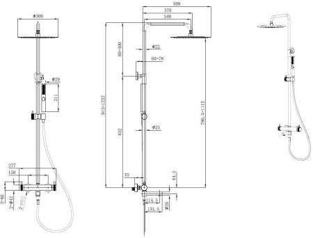 Душевая стойка Allen Brau Priority 5.31A10-31 черный матовый, артикул 5.31A10-31