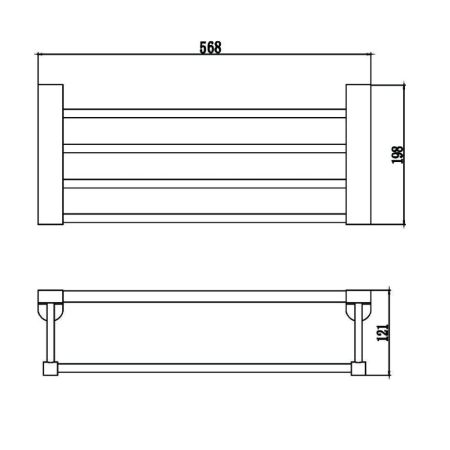 Полка для полотенец Savol S-607344, хром, артикул S-607344