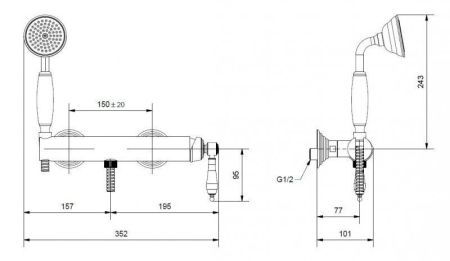 Смеситель для душа CEZARES APHRODITE-DM, артикул APHRODITE-DM-02-Bi