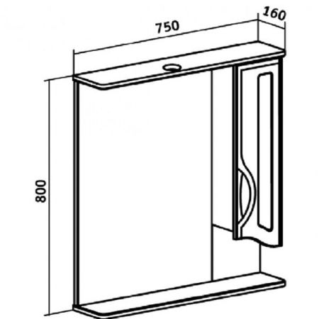 Зеркало со шкафом Runo Толедо 75 4620750023478 с подсветкой Белое, артикул 4620750023478