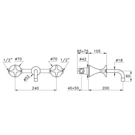 Stella 130 Встраиваемый смеситель для раковины 3863TR, цвет: хром, артикул CT 01001 CR00