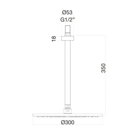 Верхний душ с кронштейном Fiore 30CR8644, хром, артикул 30CR8644