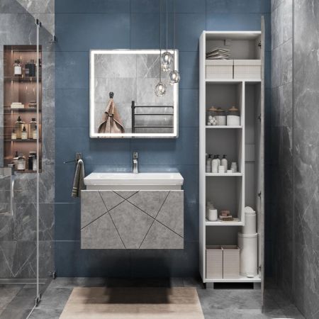 Тумба под раковину подвесная VIGO Geometry 033 бетон, 60 см, артикул 033 бетон