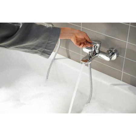 Смеситель для ванны и душа, Hansgrohe, Rebris E, тип открывания воды-однорычажный, тип регулирования воды-керамический картридж, монтаж-настенный, отверстия для монтажа-2, вынос излива, мм-182, регулируемое ограничение температуры, дивертер с переключател Смеситель для ванны и душа, Hansgrohe, Rebris E, тип открывания воды-однорычажный, тип регулирования воды-керамический картридж, монтаж-настенный, отверстия для монтажа-2, вынос излива, мм-182, регулируемое ограничение температуры, дивертер с переключател