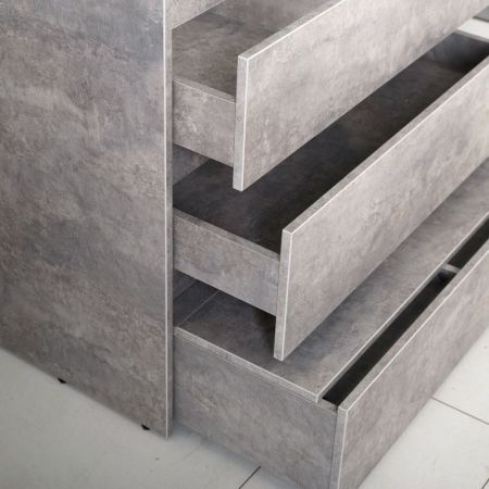 FAMILY База под раковину напольная с тремя выкатными ящиками, Cemento Veneto, 750x470x845, FAMILY-750-3C-CV, артикул Family-750-3C-PIA-CV