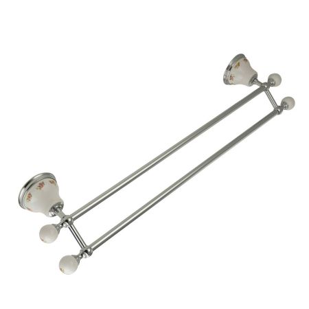 PROVANCE Полотенцедержатель двойной L60 см, керамика с декором/хром, артикул 17668