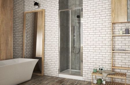 Душевая дверь Bravat Drop 80 BD080.4120A профиль Хром стекло прозрачное