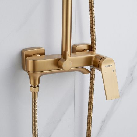 Душевая система Shevanik S4136G, золотой сатин, артикул S4136G