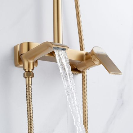 Душевая система Shevanik S4136G, золотой сатин, артикул S4136G