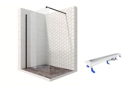 Душевая перегородка Ambassador Walk-in 15031112-ST13, свободный вход, линейный трап, 120см