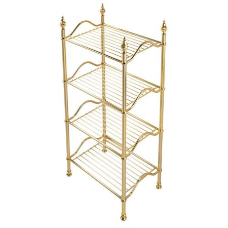 MIRELLA Этажерка L50хH107xP34 см, 4 полки-решетки, латунь, золото, артикул 26628