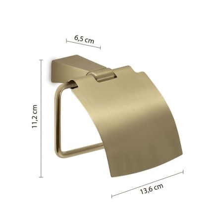 Gedy Tonale, бумагодержатель с крышкой, цвет матовое золото, артикул TN25(88)