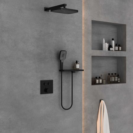 Душевой комплект VSFW-4211RMB встраиваемый, 2 режима, черный, артикул VSFW-4211RMB