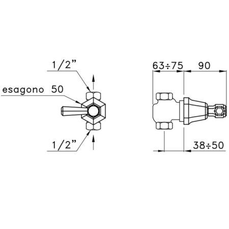 Stella Eccelsa Leve Запорный вентиль 1/2*1/2, цвет: хром