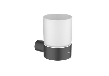 Стакан с держателем AQUATEK, матовый черный AQ4404MB ЛИРА, артикул AQ4404MB