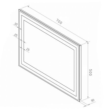 Зеркало Maretti Aria AR147050P16EL 70x50 см, артикул AR147050P16EL