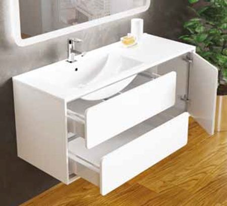 Тумба с раковиной SanVit Бруно-2 120 L kbruno2120 в цвете Ral подвесная Капучино, артикул kbruno2120