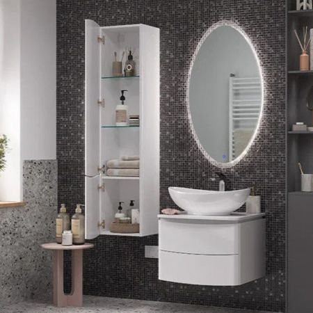 Тумба с раковиной подвесная Velvex Luna tp.LUN.60.2Y, 60 см, артикул tp-LUN-60-2Y-com