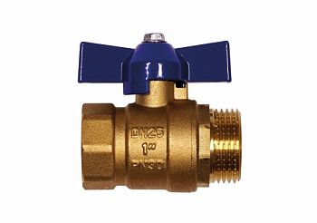 Кран шаровой RM-L ВР-НР 1 муфтовый бабочка Ду25 Ру30 (11Б27п1)