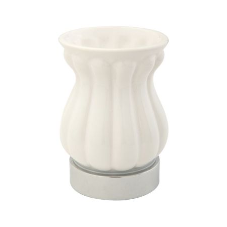 OLIVIA Стакан настольный, керамика белая, хром, артикул 17507