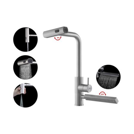 Смеситель для кухни с мультифункциональным изливом FASHUN A57131, сатин