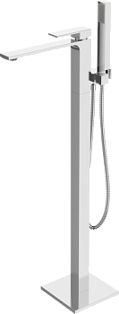 AQG Bold, однорычажный напольный смеситель для ванны (излив 24 см), с дивертером, цвет хром