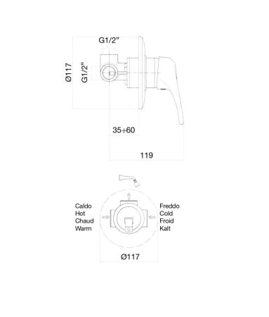 Смеситель для душа Fiore PLANET 37CR1300, хром, артикул 37CR1300