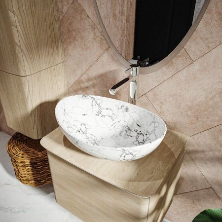 Раковина чаша Maretti EN13NS48-740MR, белый мрамор, артикул EN13NS48-740MR