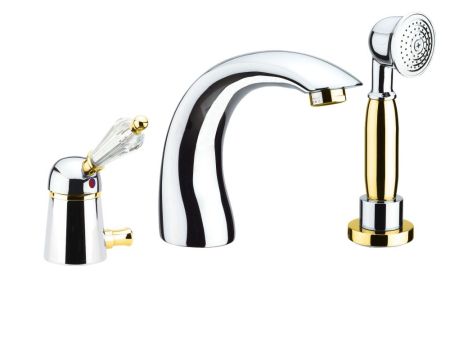 Смеситель на борт ванны Fiore IMPERIAL-SKY  (SWAROVSKI®) 82CO5105, хром/золото, артикул 82CO5105