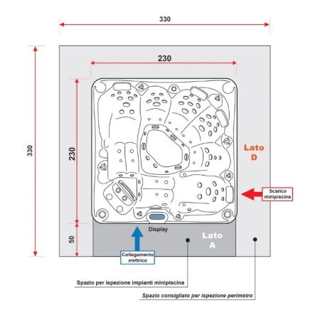 TREESSE RODAS Минибассейн 2300х2300х870 мм., отдельностоящий, с панелями, с крышкой, цвет белый