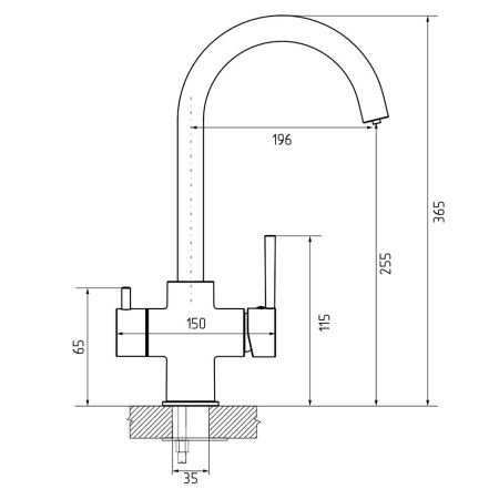 Смеситель для кухни с подключением фильтра GranFestGF-Z-5422, темно-серый