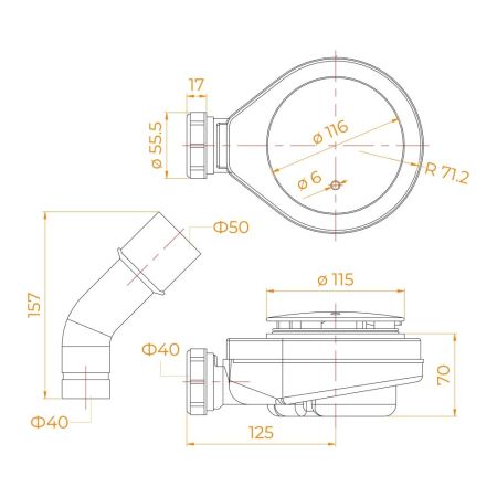Сифон для поддонов RGW S-16-1, артикул 442416100-01