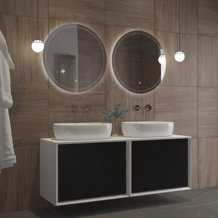 Зеркало ECO CEZARES с лазерной гравировкой, контурной подсветкой и сенсорным выключателем, артикул CZR-SPC-ECO-800-LED-TCH