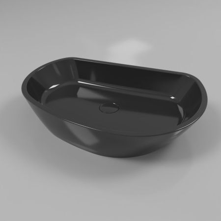 Умывальник WHITECROSS Ametrine 60x37 (черный глянец) иск. камень