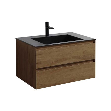 База под раковину Luka 800 подвесная, 2 выкатных ящика soft-close, T.Oak