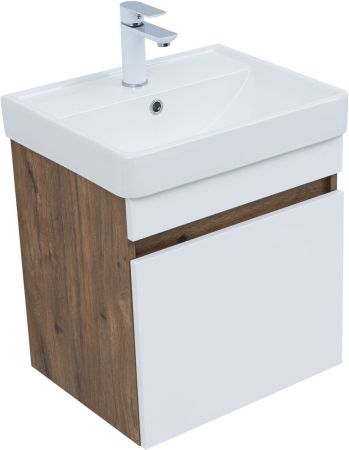 Тумба под раковину Aquanet Оптима 50 дуб рустикальный/белый сатин, артикул 00344790