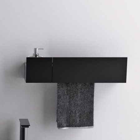 Agape Sen Полка или двойной держатель т/б, цвет: черный