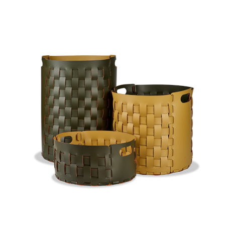 ADJ Корзинка Dubai, 35x35xH40 см., цвет: горчичный/оливковый, артикул 2047.40/55