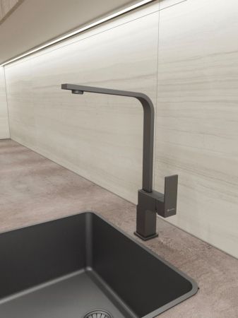 Смеситель для кухни Knotlor KN-21/GM, вороненая сталь, артикул KN-21/GM