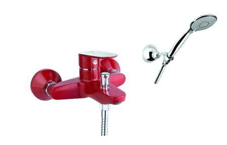 Смеситель для ванны Fiore KEVON CHIC 81RX8150, хром/красный, артикул 81RX8150