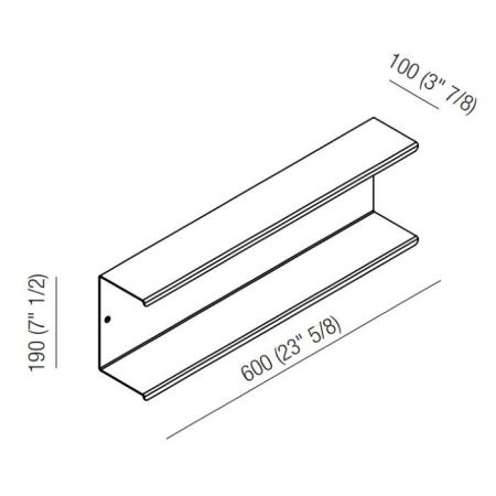 Agape Mach 2 Полка двойная 60х10х19 см, цвет: сатин, артикул AMC20924SP