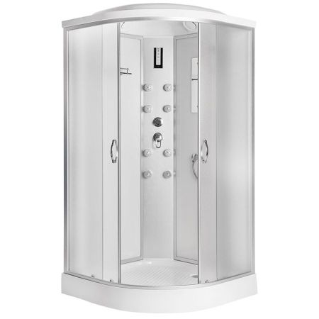 Душевая кабина Erlit Comfort ER4508P 80x80 с гидромассажем задняя стенка Белая стекло матовое, артикул ER4508P-C3