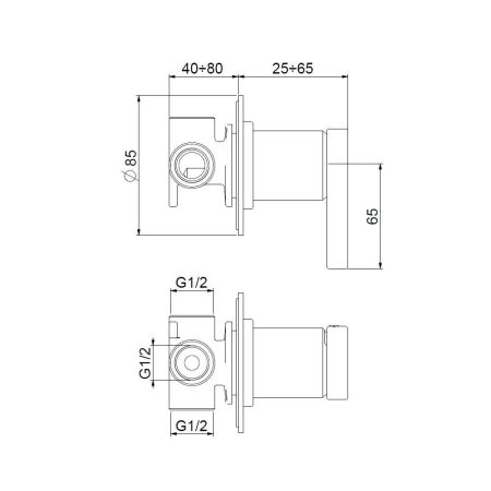 Смеситель для душа встраиваемый Webert Coral CO880101015, хром, артикул CO880101015