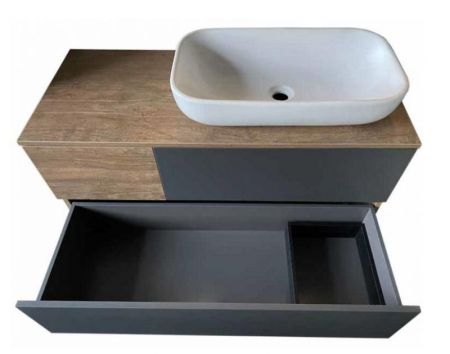 Тумба под раковину АКВАТОН ТЕРРА 105 1A246901TEKA0 (подвесная, дуб кантри/антрацит), шт, артикул 1A246901TEKA0