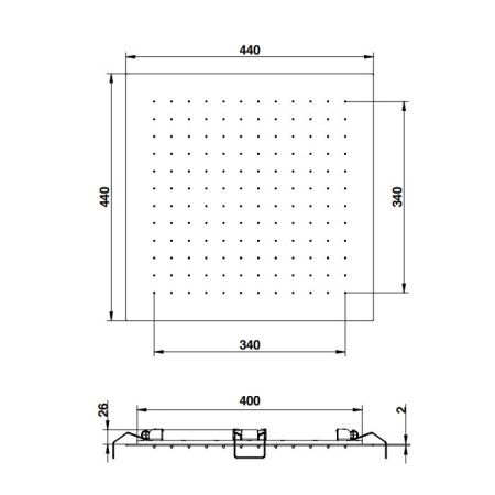 Bongio Soffioni Верхний душ квадратный встраиваемый 400*400 мм, цвет золото