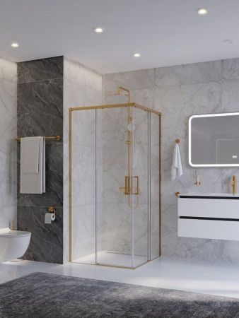 PLANE-A-2-90-C-GM Душевой уголок, отделка Оружейная сталь, артикул PLANE-A-2-90-C-GM