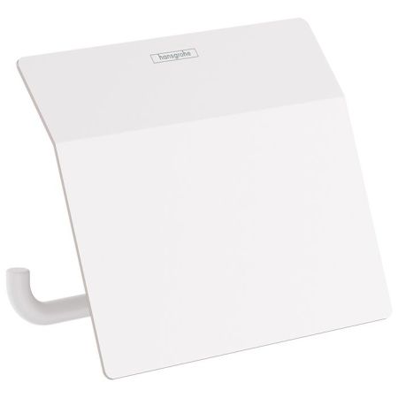 Бумагодержатель, Hansgrohe, AddStoris, с крышкой, ширина, мм-141, глубина, мм-52, высота, мм-86, тип установки-настенный, крепления в комплекте, цвет-белый матовый, артикул 41753700